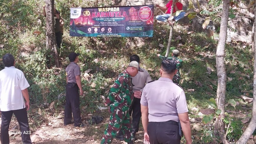 Kolaborasi Polres Ponorogo bersama Lintas Sektor Cegah Karhutla Sisir Kawasan Rawan Kebakaran*